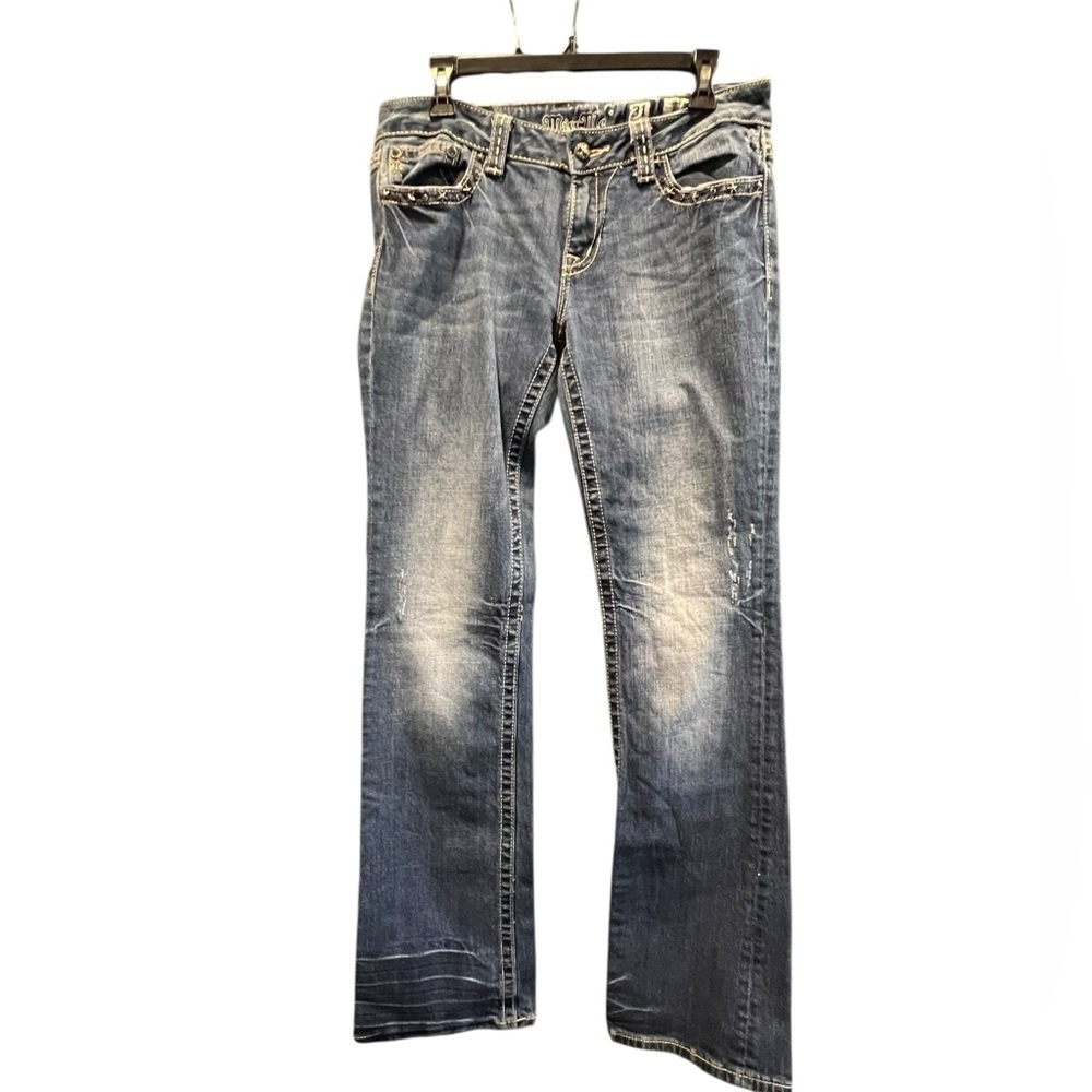 Miss Me Blue Boot Cut Jeans with Embellished Details